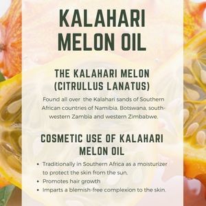 Kalahari Melon seed oil and lemon Eo skin health benefits